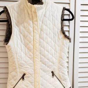 The Limited faux fur lined vest XS very warm